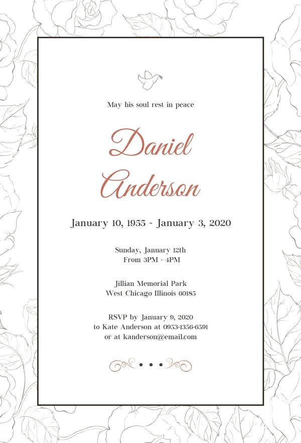 free download of funeral service invitation templates for word
