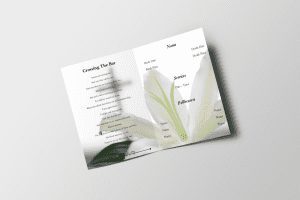 Green Floral Free Funeral Program