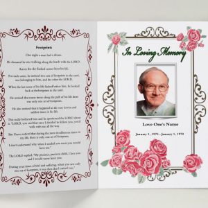 Pink Floral Funeral Template