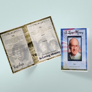 U.S War Tabloid Memorial Funeral Program