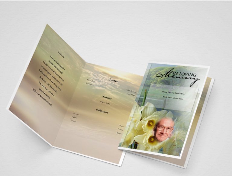 Bloom Funeral Program Template | Funeral Program Template