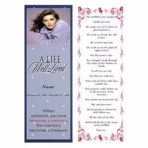 Dot Blue Funeral Bookmarks