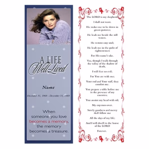 Dot Blue Funeral Bookmarks