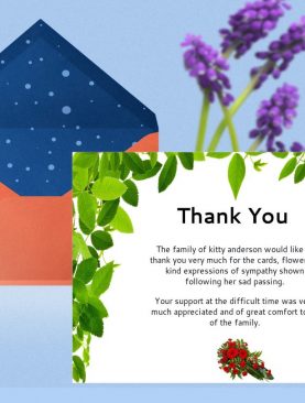 Green Leaf Thank You Card Template