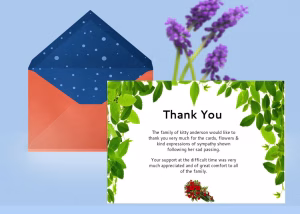 Funeral Thank You Card