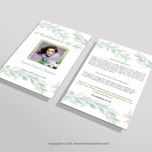 Irish Green Funeral Invitation Template