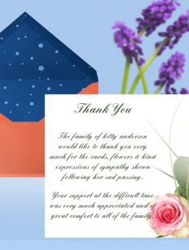 Pink Rose Thank You Card Template