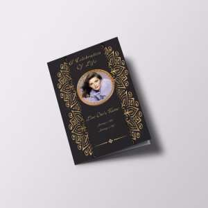 Royal Gold Funeral Program Letter Size