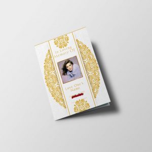 White Gold Dignity Funeral Program Letter Size