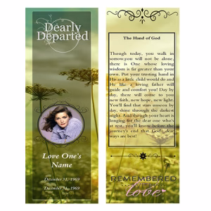 Yellow Flower Funeral Bookmarks