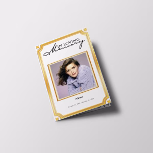 Golden Border Funeral Program