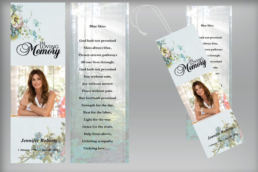 Royal Natural Funeral Bookmark Template