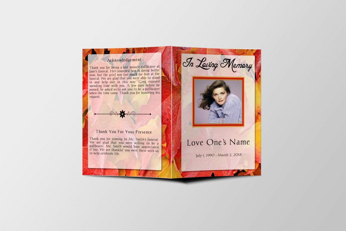 Self Printable Funeral Program | Printable Funeral Program