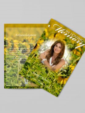 Floral Themed Funeral Program Word Template