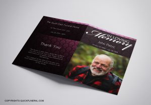 non religious funeral program template brochure
