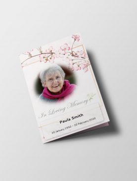 Simply Floral Funeral Program Word Template