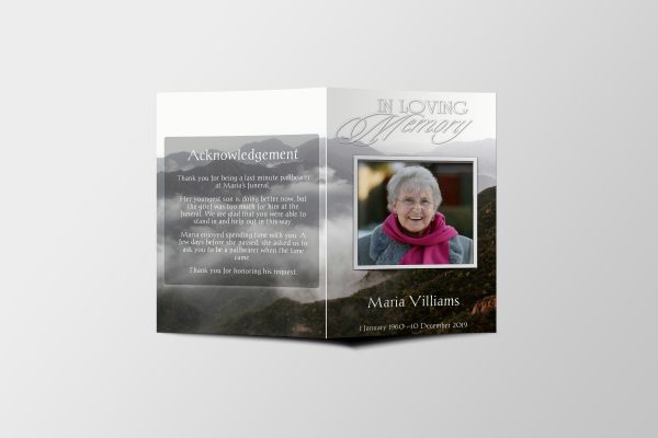 White Natural Funeral Program Template Back Cover