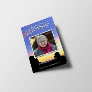 Sunset Funeral Program Template Booklet