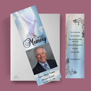 Dove Funeral Bookmark Template