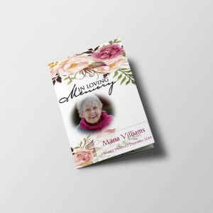 floral garden funeral program template