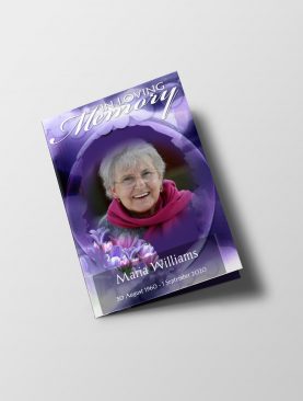 Purple Bloom Funeral Program Template