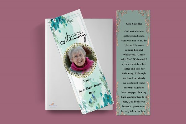 Floral Funeral Bookmark Template