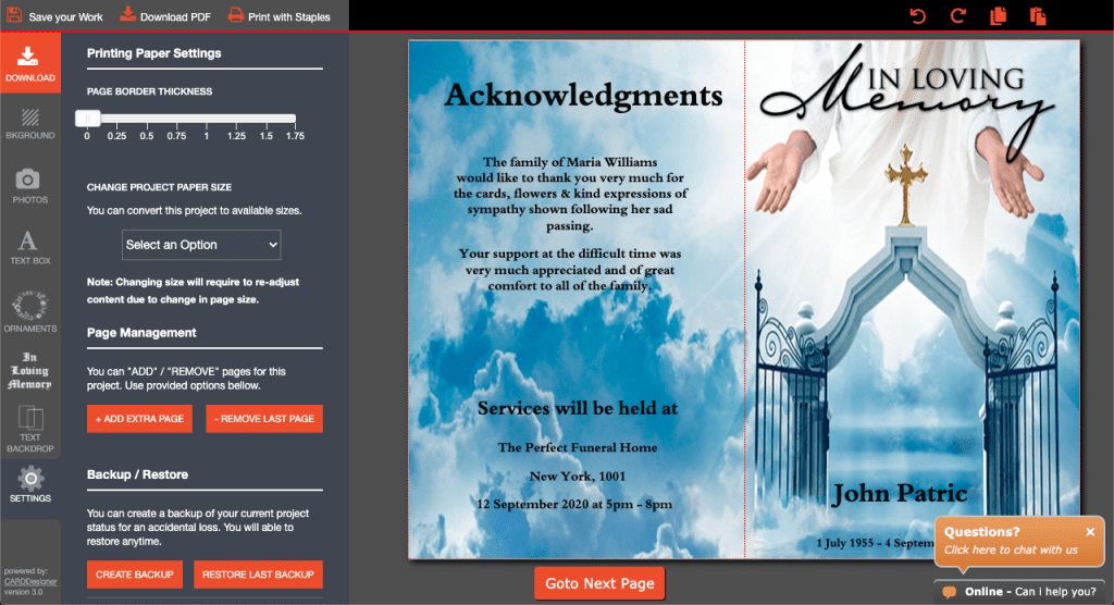 New Funeral Program Software