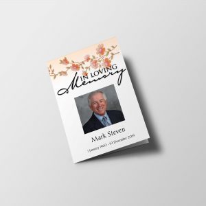 Classic Floral Funeral Program Template