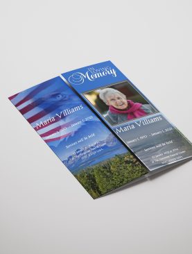US Flag Gatefold Funeral Program Template
