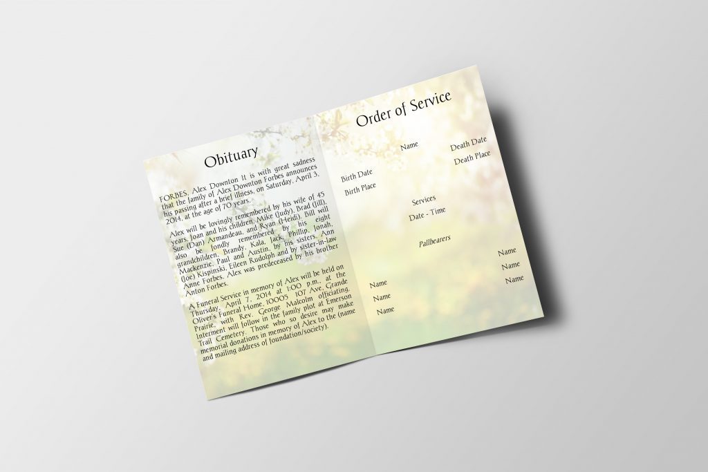 Lily Funeral Program Template QuickFuneral LLC