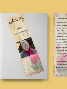 Rose Funeral Bookmark Template