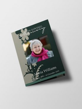 Green Floral Abstract Funeral Program Template