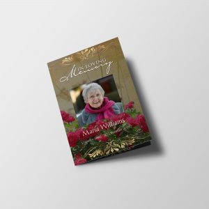 Roses Women Special Funeral Program Template front cover