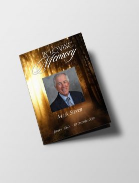 Forest Sunset Half Page Funeral Program Template