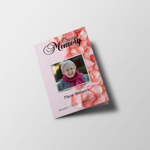 Pink Rose Petals Funeral Program Template