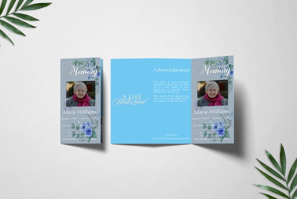 Floral Watercolor Trifold Funeral Program