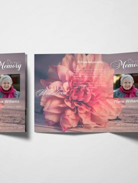 Natural Pink Trifold Funeral Program
