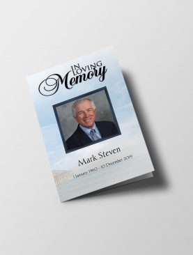 Less Color 6 Page Funeral Program Template