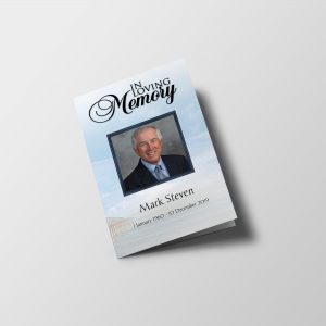Less Color 6 Page Funeral Program Template