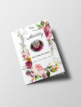 Simply Floral 6 Page Funeral Program Template