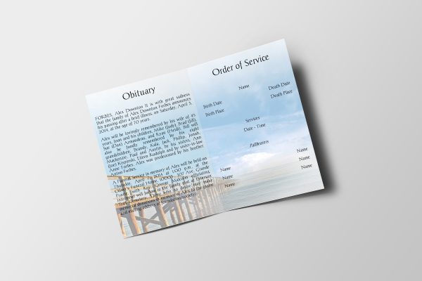 Less Color 6 Page Funeral Program Template inner page 1