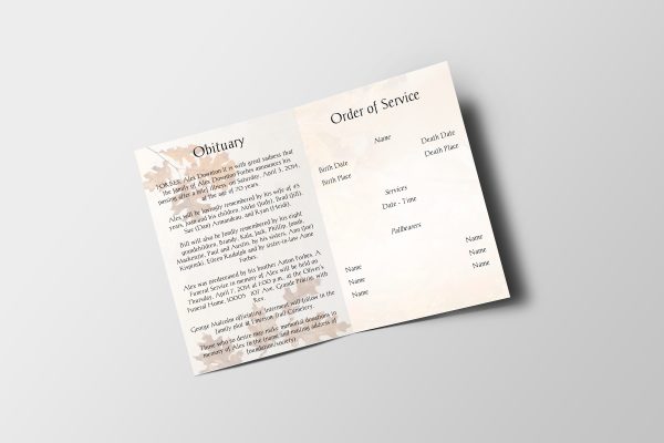 Autumn 8 Page Funeral Program Template inner 1