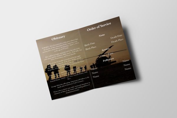 Army Special Funeral Program Template inner page