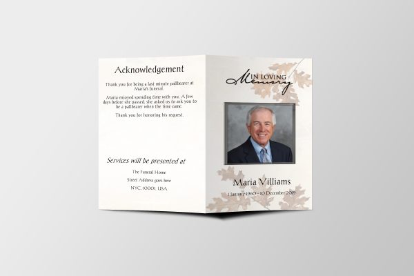 Autumn 8 Page Funeral Program Template