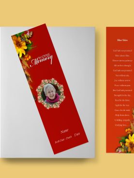 Semi Red Funeral Bookmark Template