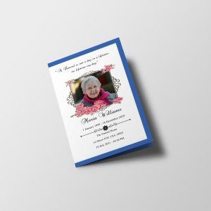 Blue Gradient Funeral Program Template