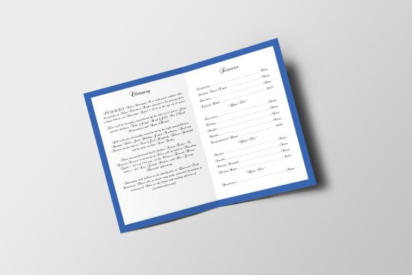 Blue Gradient Funeral Program Template inner page