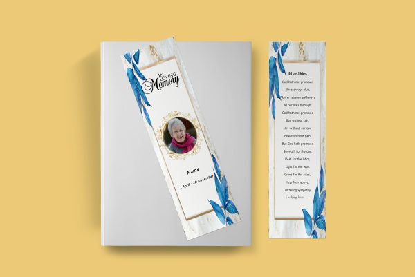 Royal Funeral Bookmark Template Front Cover Inner Page