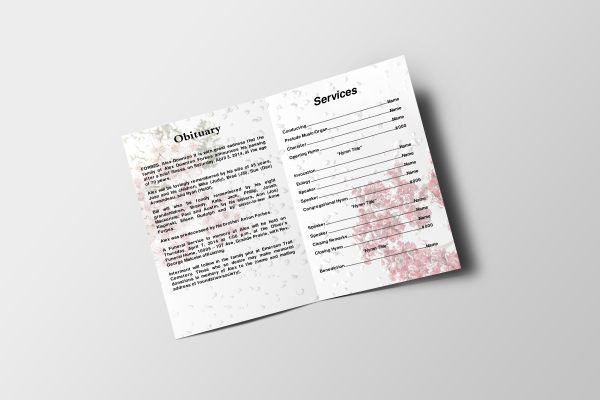Air Bubbles Funeral Program Template inner page