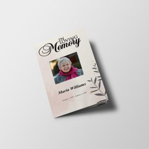 Watercolor Floral Funeral Program Template